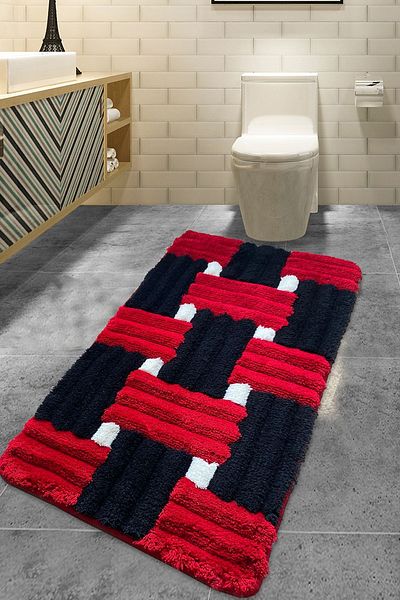 Chilai Home Κόκκινο Pıazza 70x120 cm Ακρυλικό Χαλί Μπάνιου - Χαλάκι Πόρτας