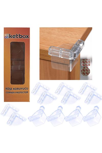 ketbox 12 Pieces Silicone Corner Protector with 3m Tape Child Baby Safety Safety