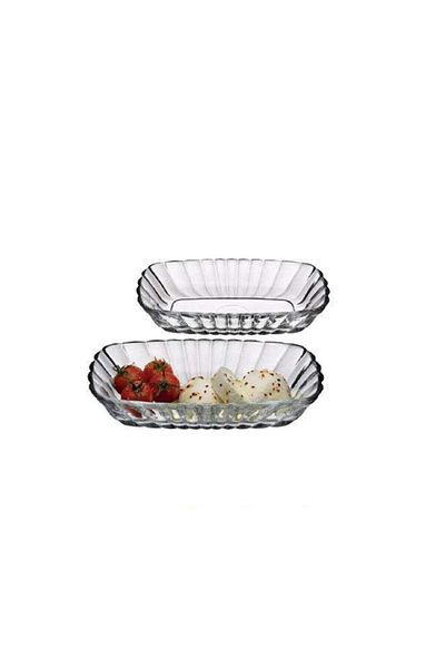 Paşabahçe 53392 Mezze 2 - Boat Plate 2-Piece Breakfast, Snack Bowl