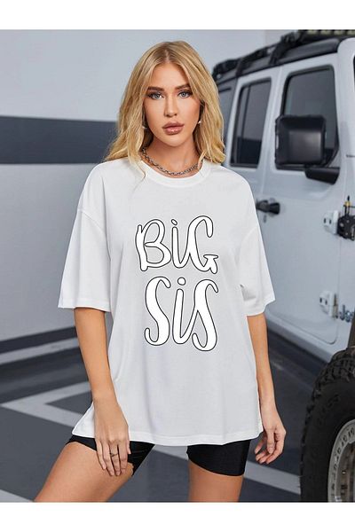 VASK Unisex BIG SIS εμπριμέ μπλουζάκι μεγάλου μεγέθους