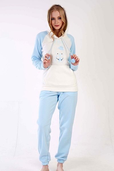 VİENETTA Set de pijamale cangur cu mânecă lungă din material fleece - cu buzunare, 305219