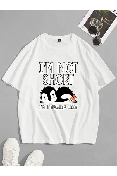 VASK Unisex PENGUIN Μπλουζάκι με στάμπα Oversize