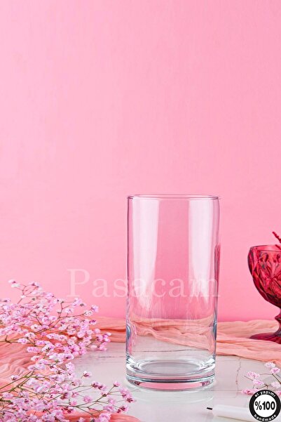 Paşabahçe 10 cm x 15 cm Vasă cilindrică din sticlă PS150 cu perforare manuală, cu bază groasă și tăiată