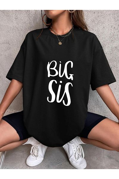 VASK Unisex BIG SIS εμπριμέ μπλουζάκι μεγάλου μεγέθους