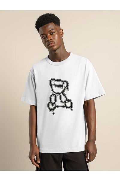 MODADEER Unisex Vector Teddy Bear Oversize Tshirt