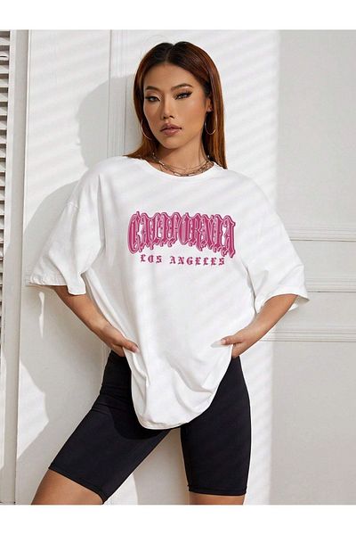 VASK Unisex PINK CALIFORNIA Μπλουζάκι με στάμπα Oversize