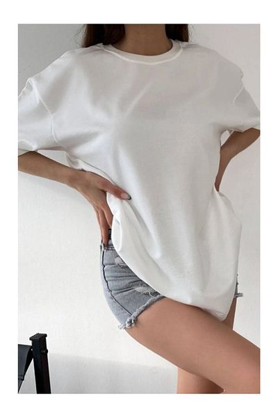 VASK - Γυναικείο μπλουζάκι Oversize από απλό βαμβάκι