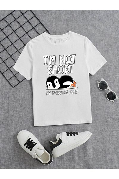 VASK Unisex Άνετο Βαμβακερό εμπριμέ παιδικό μπλουζάκι