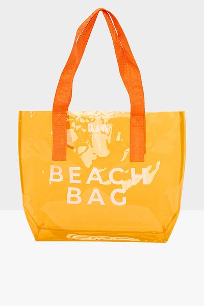 Bagmori Orange Women's Beach Bag Printed Transparent Beach Bag M000007257