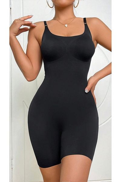 SWEETKORSE Shapewear Waist Leg Chest Hip Tone Suspender Slimming Full Body Corset Full Length Black Corset