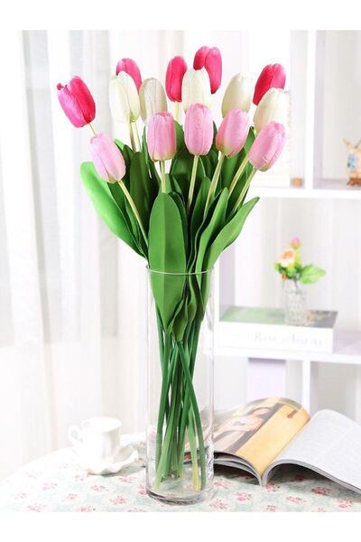 Paşa Cam Silindir Cam Vazo Dekoratif Büyük Boy 22 Cm