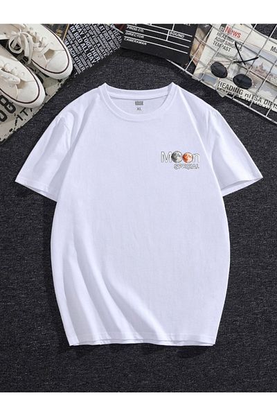 MODADEER Unisex Sliced Moon Oversize Tshirt