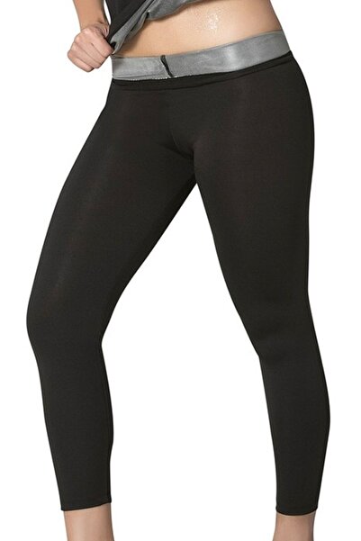 Sauna Korse Termal Fermuarlı Üst Ve Tayt Spor Takımı