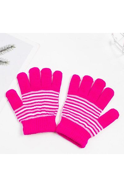 YDGR PINK WINTER KNITWEAR GLOVES (WOMEN)