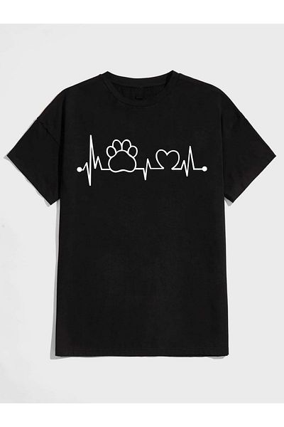 VASK Unisex Comfortable Cotton Printed Black Children's T-shirt