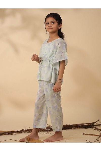 Sanskrutihomes By Styli Bird Print Drawstring Top & Pyjama Set
