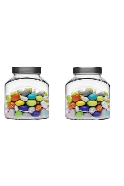 Paşabahçe 80387 Ellipse Glass Jar with Metal Lid 1500 Cc - 2 Pieces