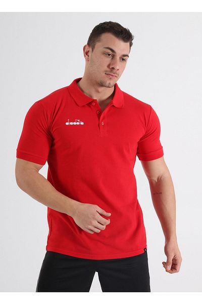 Diadora Red Liv Camping Polo T-Shirt