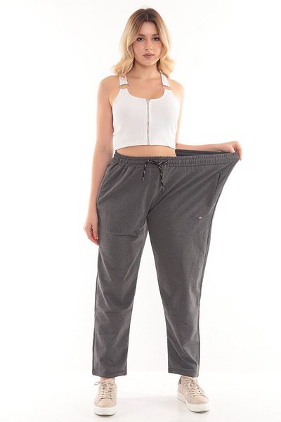 KonForYou Unisex Lace Waist Double Pocket Knitted Plus Size Oversize Sweatpants