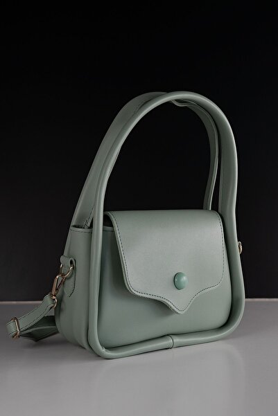 Cochines Women's Mint Green Buttoned Shoulder and Shoulder Bag