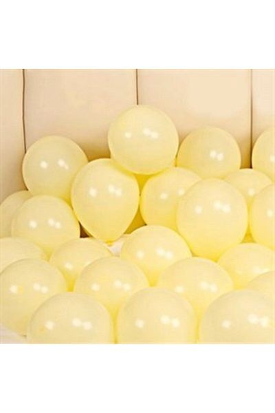 BalonEvi Yellow Macaron Balloon - 50 Pieces