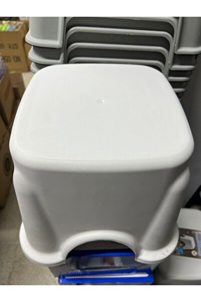 Funny Life Altı Lastikli Kaymaz Lüx Kare Strong Çok Amaçlı Beyaz Banyo Taburesi