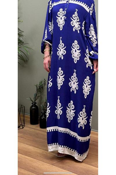Serra Butik Hijab Dress - Alaçatı Patterned