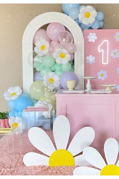 Çemrek Süs Parti مجموعة سلسلة بالونات ديزي ملونة مختلطة من ماكارون مكونة من 1...