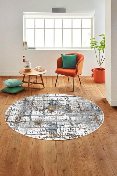 Halise Home Kaymaz Tabanlı Yıkanabilir Baskılı Halı Yolluk