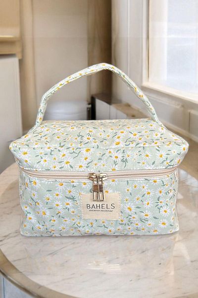BAHELS Travel Makeup - Daisy Patterned Makeup Bag