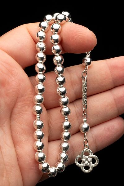 OTTOTESBİH Men's Gift Wrist Size Globe Metal Prayer Beads
