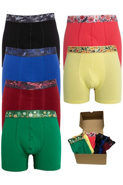 Vincent Rborn Men's Cotton Flexible 6 Pack Boxer Garden & Camouflage