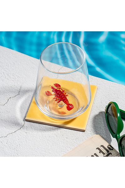 ADAMODART Water Cup with Lobster Glass Figure - Single