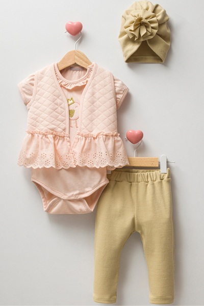 Cassiope Girl's 4-Piece Set Hat-Body-Vest-Bottom