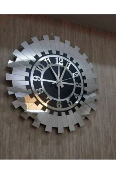 Tooall Luxury Wall Clock Silver Sun Embossed Decorative Special Decorative Clock for Your Home or Business