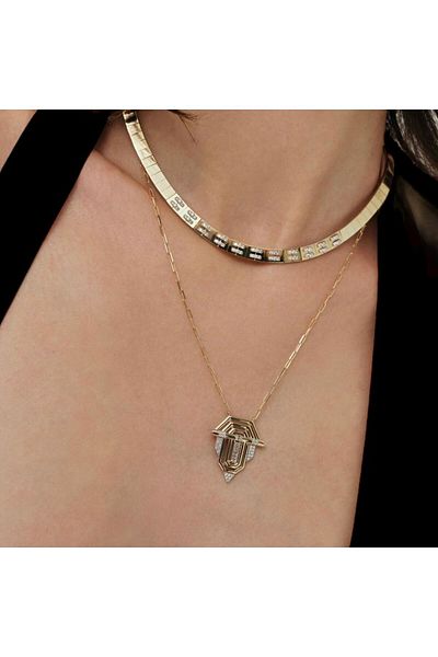 neslyaccessories قلادة نسائية من سلسلة باجو من الفولاذ المقاوم للصدأ