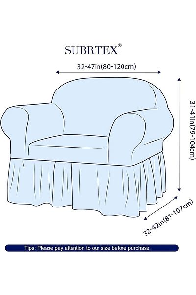 SAHİBNUR Fotoliu unic Wraparound - 1 bucată, pentru husă de scaun cu elastic și fustă