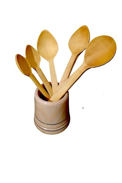 ncy ملعقة خشبية مصنوعة يدويًا من منطقة طرابزون، ملعقة خشب البقس الأصلية (الزي...