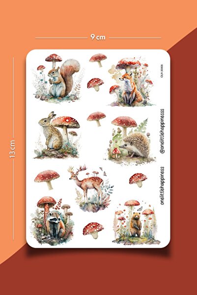One Little Happiness Set de autocolante cu tematică animale ciuperci |   Auto...