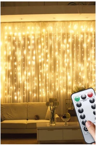 MYNONEV Animasyonlu 3x2 Mt. Ince Telli Perde Ledi Yılbaşı Aydınlatma Led Işık - Ampul - Lamba