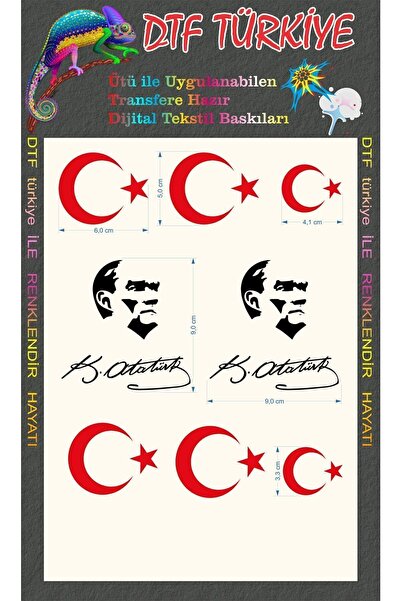 DTF BASKI Ayyıldız-atatürk-baskı-ütü Ile Baskı-dtf Transfer Baskı-arma-yama