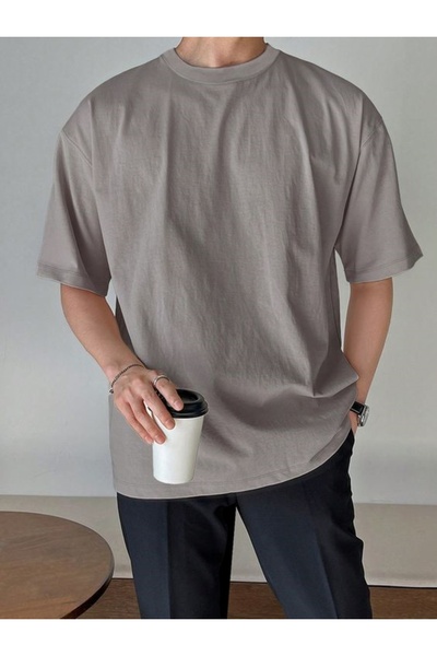 FİTGO Ανδρικό μπλουζάκι Oversize Γκρι