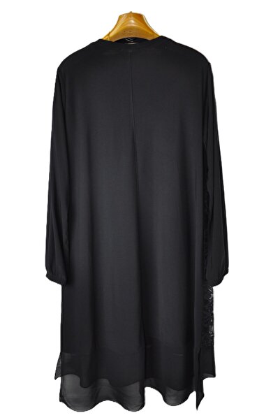 elma abone Sandy Lace Chiffon Evening Dress - Combed Cotton Kumash Tunik