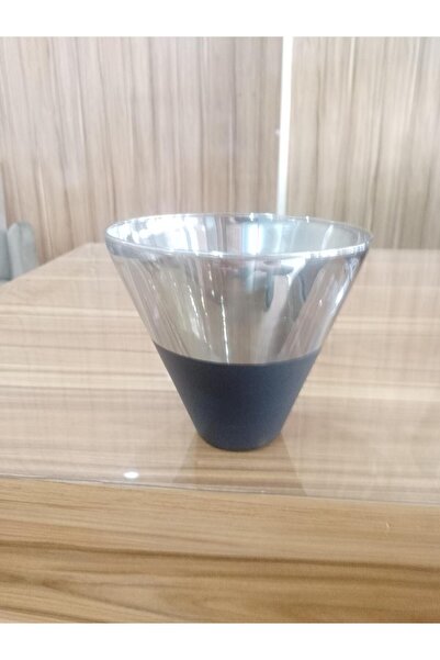 Candle Vase Set of 3 Glass Conical Vase - Titanium Coated Look