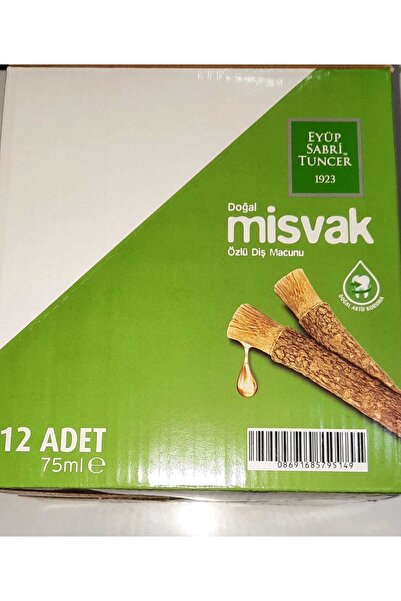 EYÜP Sabri Tuncer Doğal Misvak Özlü Diş Macunu 75 Ml 12 Adet