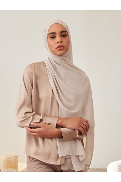 Femple Modest Cool Grey Chiffon Shawl - Luxury, 180x70cm, Hijab