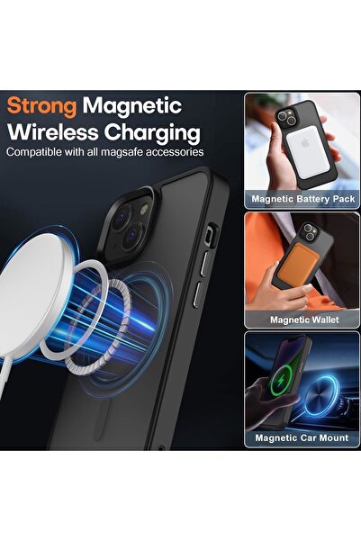 m.tk moveteck İphone 13 Kılıf Mat Magsafe Şarj Özellikli Darbe Önleyici Hassas Buton Renkli Yumuşak Kenar -Sio