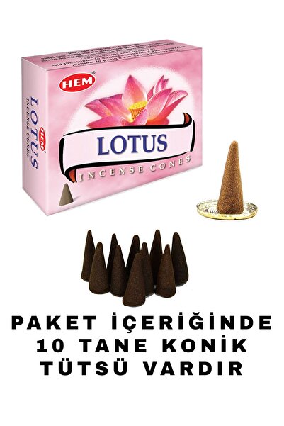 Main Collectibles Hem Lotus Ağacı Kokulu Tütsü Koni Konik Tütsü 10 Tane