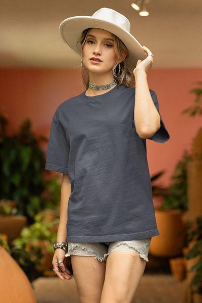OXVİN Tricou pentru damă cu decolteu triplu - Croială obișnuită, bumbac, potrivire confortabilă