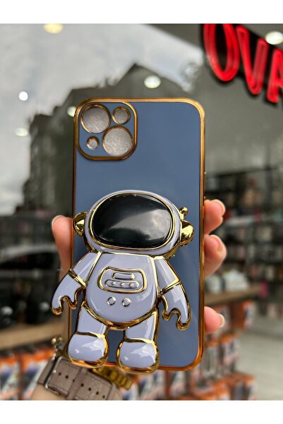 OVADA İphone 13/14 uyumlu kamera korumalı astronot standlı silikon kılıf